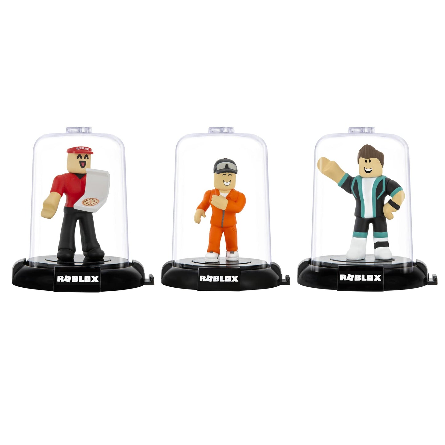 Roblox Action Collection Domez - Pizza Delivery Guy & Tom 3-Pack, Medium, Plastic, Red/Orange/Green, Model DMZ0982