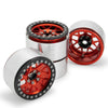 4Pcs 2.2'' Rc Aluminum Beadlock Wheels W/Hubs For For For 1/10 Rc Axial Wraith Rr10 Yeti Scx10 D90 Trx4 Cc01 (Red)