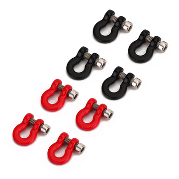 INJORA Metal Bumper D-Ring Tow Hook 4Pcs Mini Tow Hook for 1/24 RC Crawler Car Axial SCX24 Upgrade Parts, 7X10mm