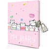 Ginmlyda Girls Diary With Lock For Kids, 7X5.25 Inches 112 Lined Pages Secret Cats Notebook For Girls Journal With Lock For Kids