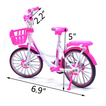 Ailejia Finger Racing Bicycle Mountain Bike Cake Topper Mini Dirt Bike Bicycle Model Cool Boy Toy (Pink)