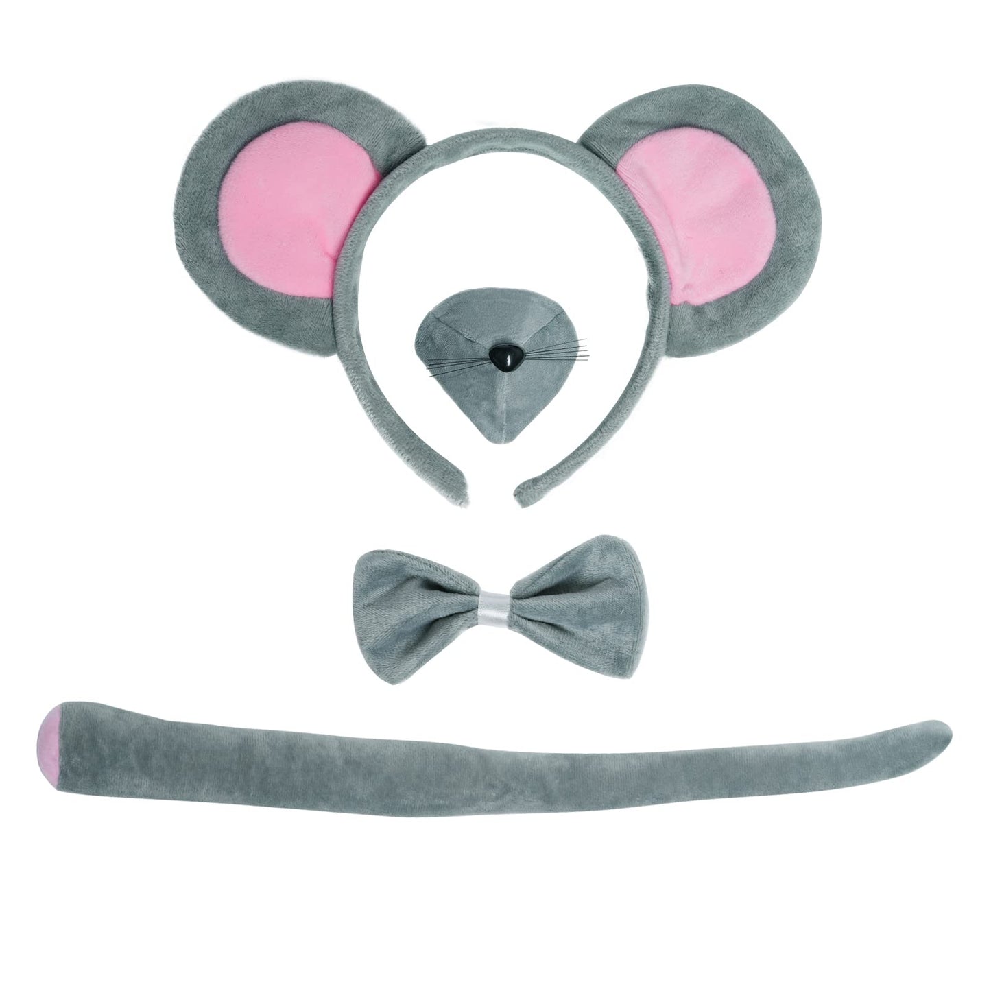 Dxhycc Mouse Costume Set Mouse Ears Headband Nose Bow Tie Tail Paws Tutu Skirt For Kids Girls Boys Halloween Costume Cosplay Party