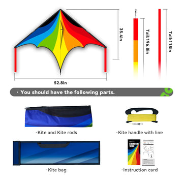 Doinfly Delta Kite For Kids & Adults, Extremely Easy To Fly Kite, Single Line Beach Kite With Winder For Family Outdoor Games &
