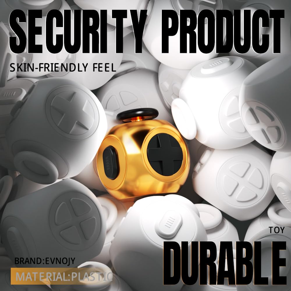 Fidget Toys Fidget Blocks Fidget Pads Stress Fidget Block Twisty Fidget Toy Cube Anxiety Toy Infinite Cube (Gold)