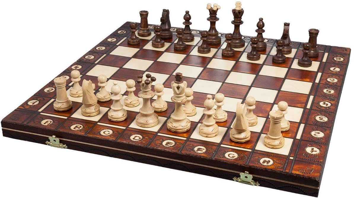 Chess And Games Shop Muba Beautiful Handcrafted Wooden Chess Set With Board And Chess Pieces - Gift Idea Products (16Inch (40 Cm)), 1-2 Players