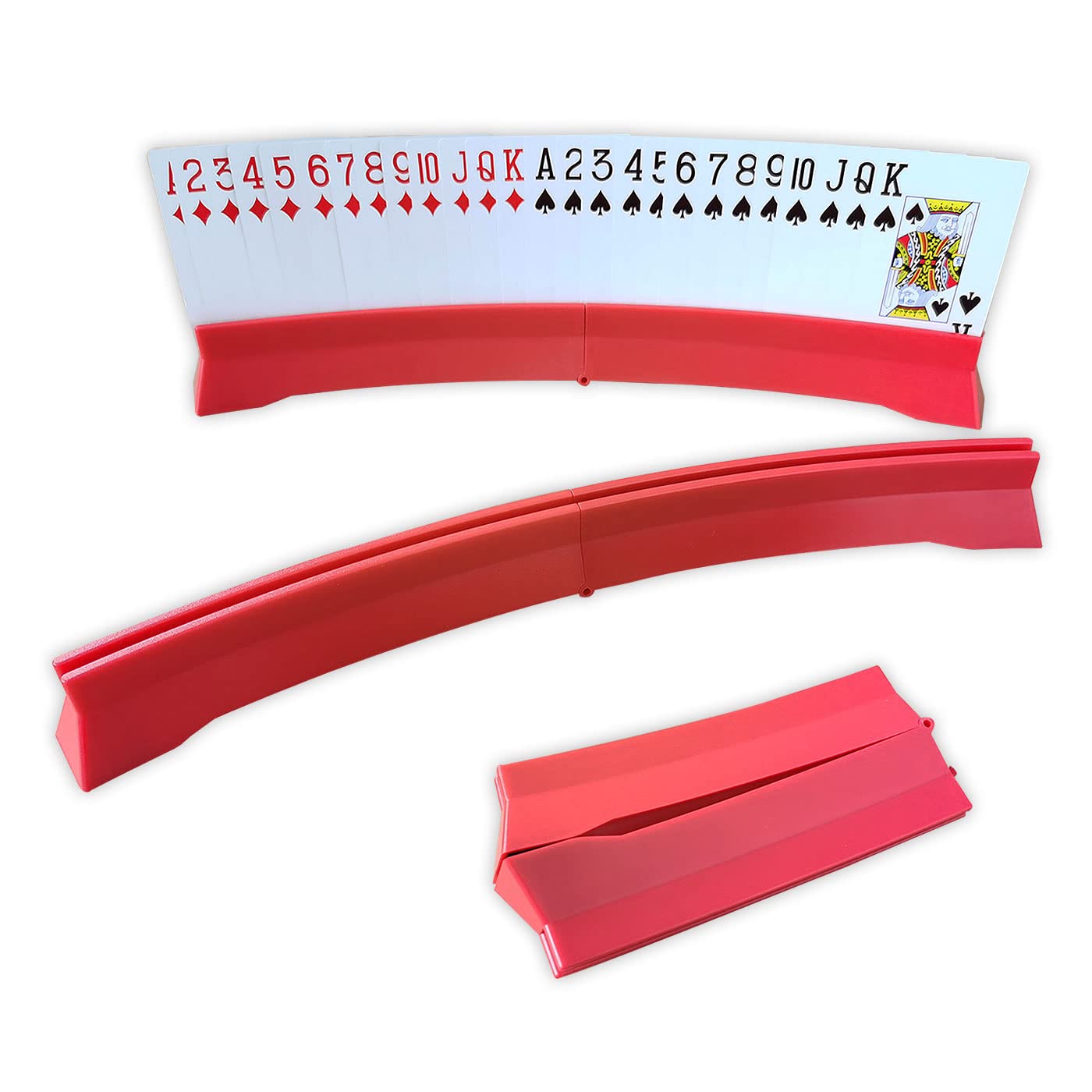 Jjhrei 2 Pack Foldable Card Holders For Playing Cards - Playing Cards Holder For Bridge Canasta - Curved Game Card Holder Rack F