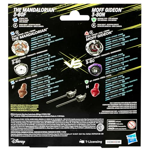 Beyblade X And Star Wars Collab The Mandalorian 3-60F Vs. Moff Gideon 3-80N, Multipack