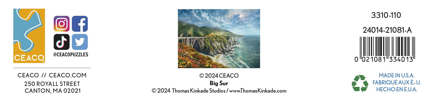 Ceaco - Thomas Kinkade - Big Sur - 1000 Piece Jigsaw Puzzle
