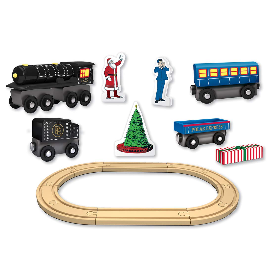 Masterpieces Wood Train Sets - The Polar Express 18 Piece Train Set