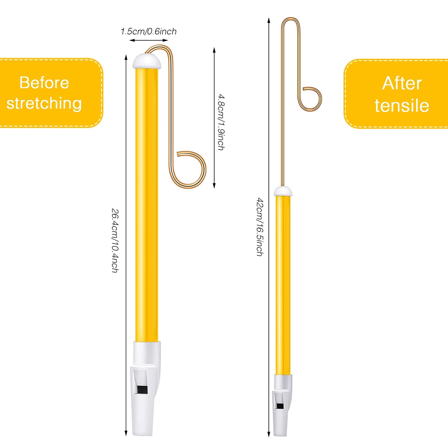 Boao 2 Pcs Slide Whistle Musical Instrument Sliding Whistle Slide For Parent-Games Party Favors, Yellow And Red