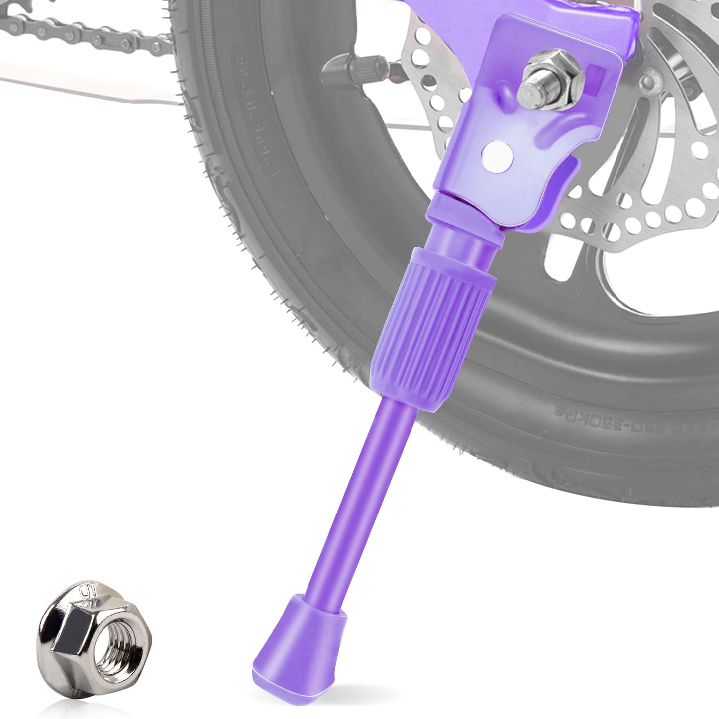 LEICHTEN Kickstand for Kids Bike, Kids Bike Kickstand for 20 Inch Wheel Childrens Bicycle Single-Side Kick Stand Rear Mount Bikes Support Racks Purple for Girls and Boys Bike, Non-adjustable -Like New