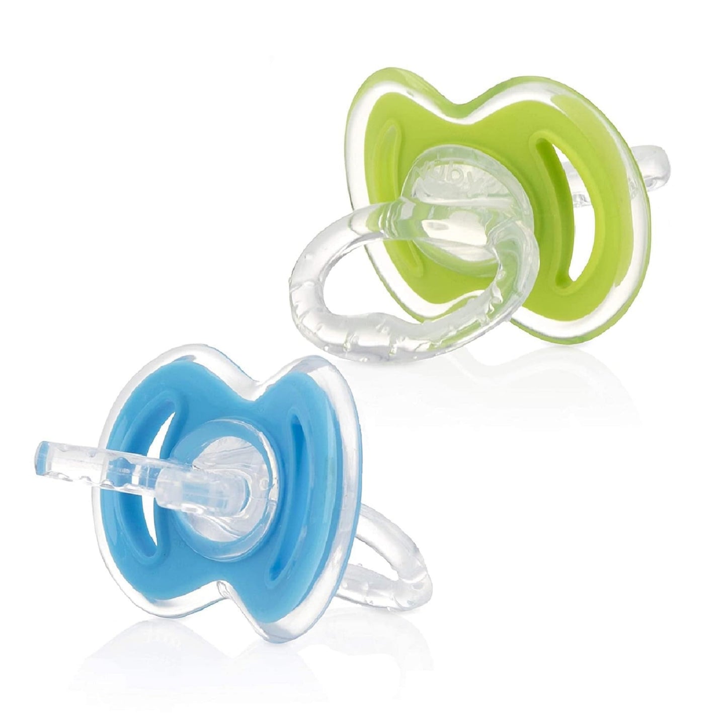 Nuby Gum-Eez Pacifier Teethers, 2 Pack (Sky/Lime)