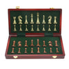 Large Metal Deluxe Chess Retro Copper Plated Alloy Chess mature-themed Set Board Game Portable Wooden Box Storage Folding 2 Players Chess Set