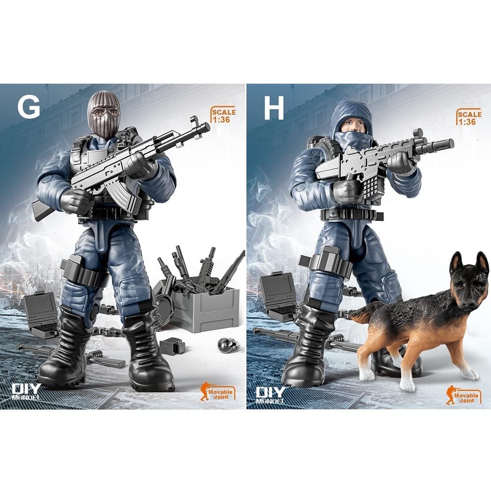 YEIBOBO ! Special Forces Mini Military Action Figure with and Accessories (Lightning SWAT Team XJ-9902)