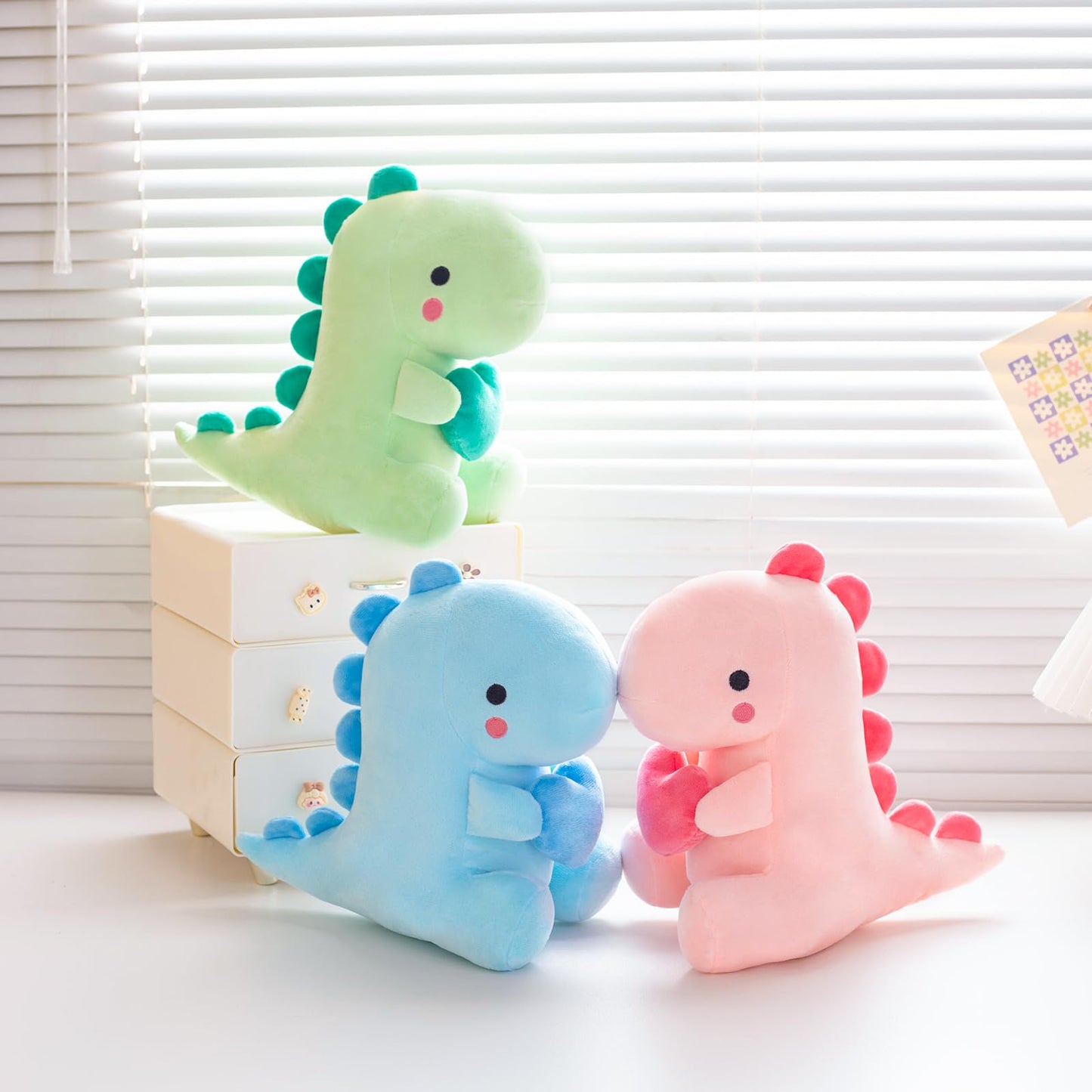 Alwoligag Dinosaur Stuffed Animal, Dinosaur Plush Toy, Loving Soft Dino Plush Toy, Sweet Romantic Cute Dinosaur Plush Toy(10.8 Inch)