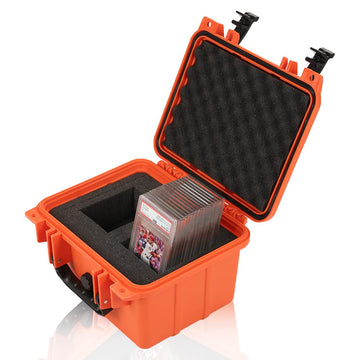G-PLUS Graded Card Storage Box, Weatherproof, Polycarbonate, 10.5"x9.5"x7", Small, Orange, Compatible with BGS PSA SGC FGS