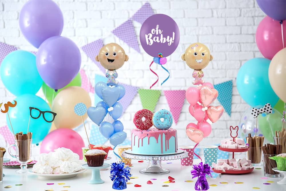 The Dreidel Company Metallic Balloon Weights, Birthday Party Favors, Novelty And Gag Gifts, 5.5' Inches, 12-Pack (Purple)