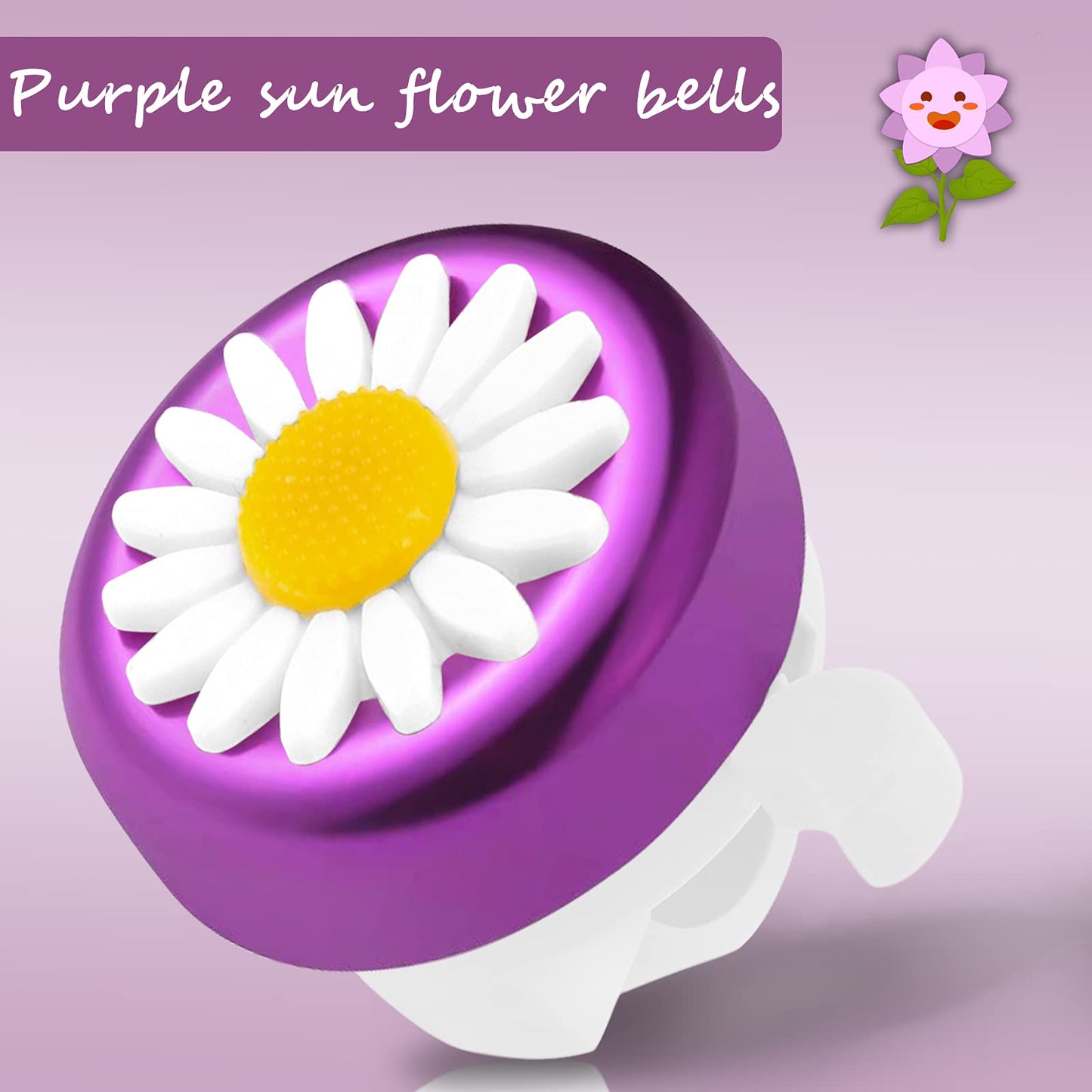 kortes 1 Pack Kids Bike Bell and 2 Pack Kids Bike Streamers for Childrens Bike Accessories (Purple and Whitre)