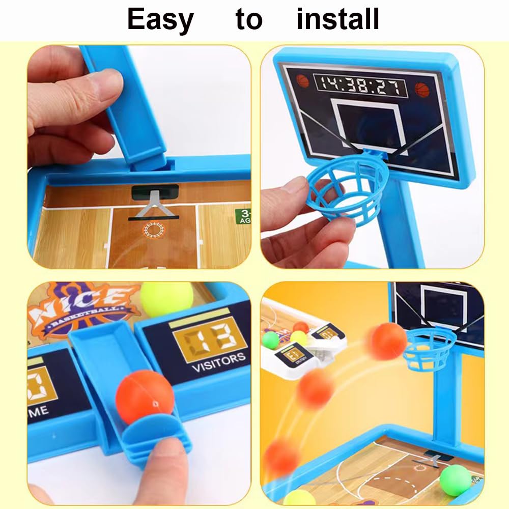 4 Pack Tabletop Basketball Game Toys Basketball Party Favors Desk Games for Office for mature-themed to Reduce Stress Basketball Gifts Idea Classroom Prizes for Kids Boys Girls
