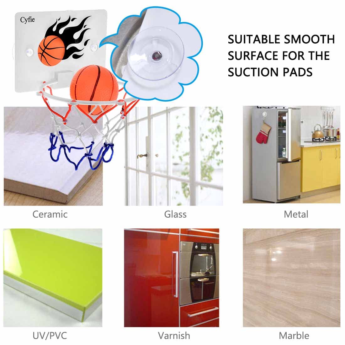 Cyfie Basketball Hoop Toddler, Bathtub Bath Toys For Office Desk Bathroom Slam Dunk Games, Suction Cup Basketball Hoop For Kids Girls Boys