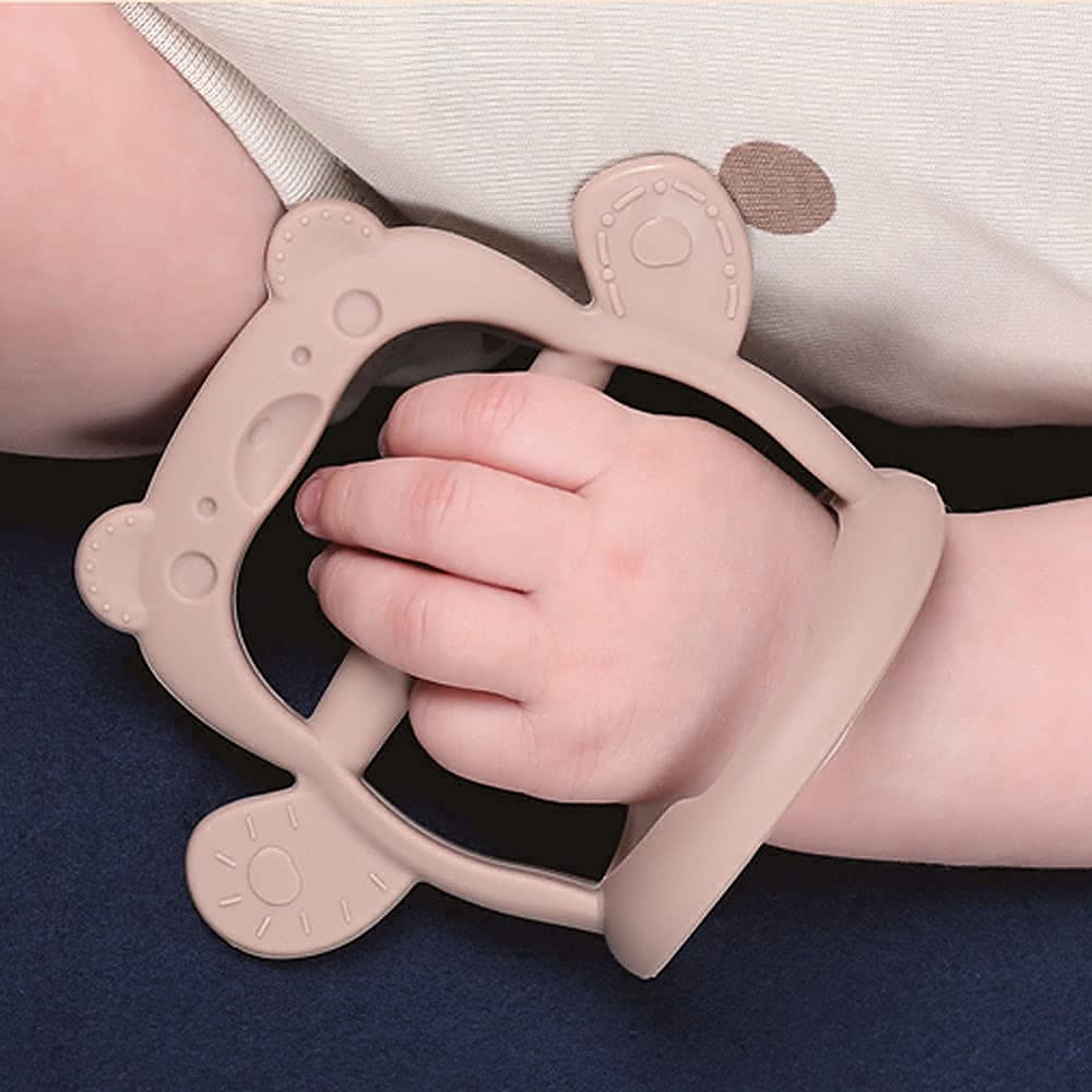 Petinube Baby Wrist Silicone Teether Soothing Pacifier For Infants 3+ Months Babies Pack Of 1 Made In Korea Anti-Dropping (Bear-