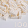 Classic Building Bricks 100 Pieces 2X4 White, Classic Brick Block Parts And Pieces 3001, Compatible With Lego, Age 6+ Creative B