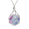PJOY DND Necklace Empty Dice Cage for D20 Dice D&D Dungeons and Dragons Gamers DND Gifts-Silver