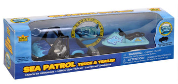 WILD REPUBLIC Aquatic Truck with Trailer - 5" Imaginative Play Toy, Diecast and Plastic, Model 20045