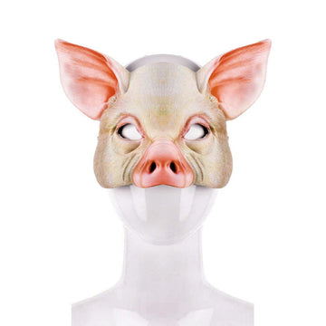 Soochat Halloween Pig Mask Pig Head Mask Half Face Pig Masks for Halloween Festival Masquerade Party Cosplay Props