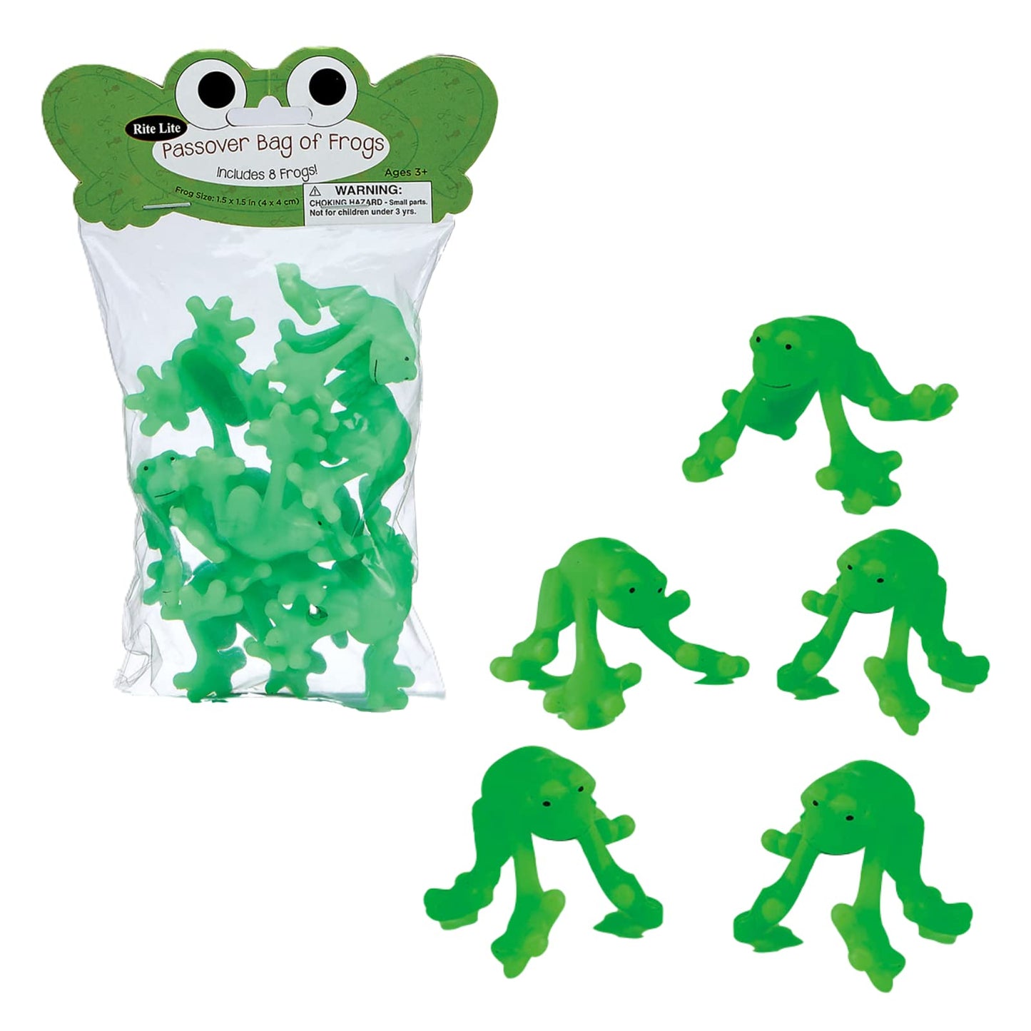 Rite Lite Bag of Frogs Passover Gift Set Bulk Jewish Holiday Party Favors, Goody Bag Fillers Plague Hebrew Haggadah Boys & Girls