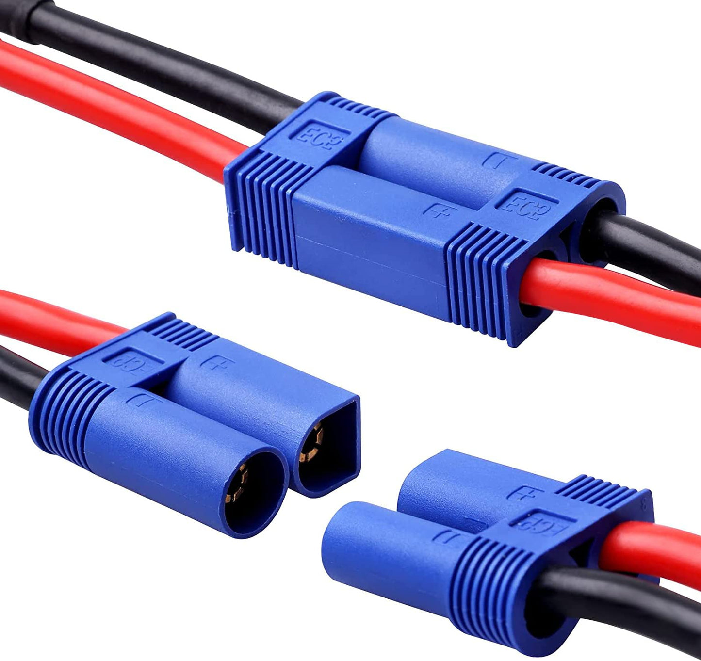 Youme 4Pcs Ec5 To Deans T Male Female Plug Connector Adapter Conversion Cable Wire For Rc Lipo Battery Balance Charger Rc Car Tr