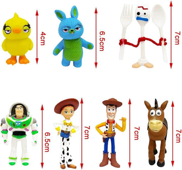Toy Action Figures Story Toys Set, 1.5-2.3 Inches Tall Action Figures With Woody, Buzz And Jessie,Toy Anime Figurines Story Char