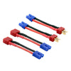 rflaueo 4pcs T-Plug Style to EC2 Male Female RC Connector Adapter with 16awg 2inch Wire(E14-4)