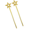 mollensiuer Star Wand Costume Props - 2Pcs 13" Gold Plastic Magic Wands for Birthday Party, Halloween, Cosplay, Christmas