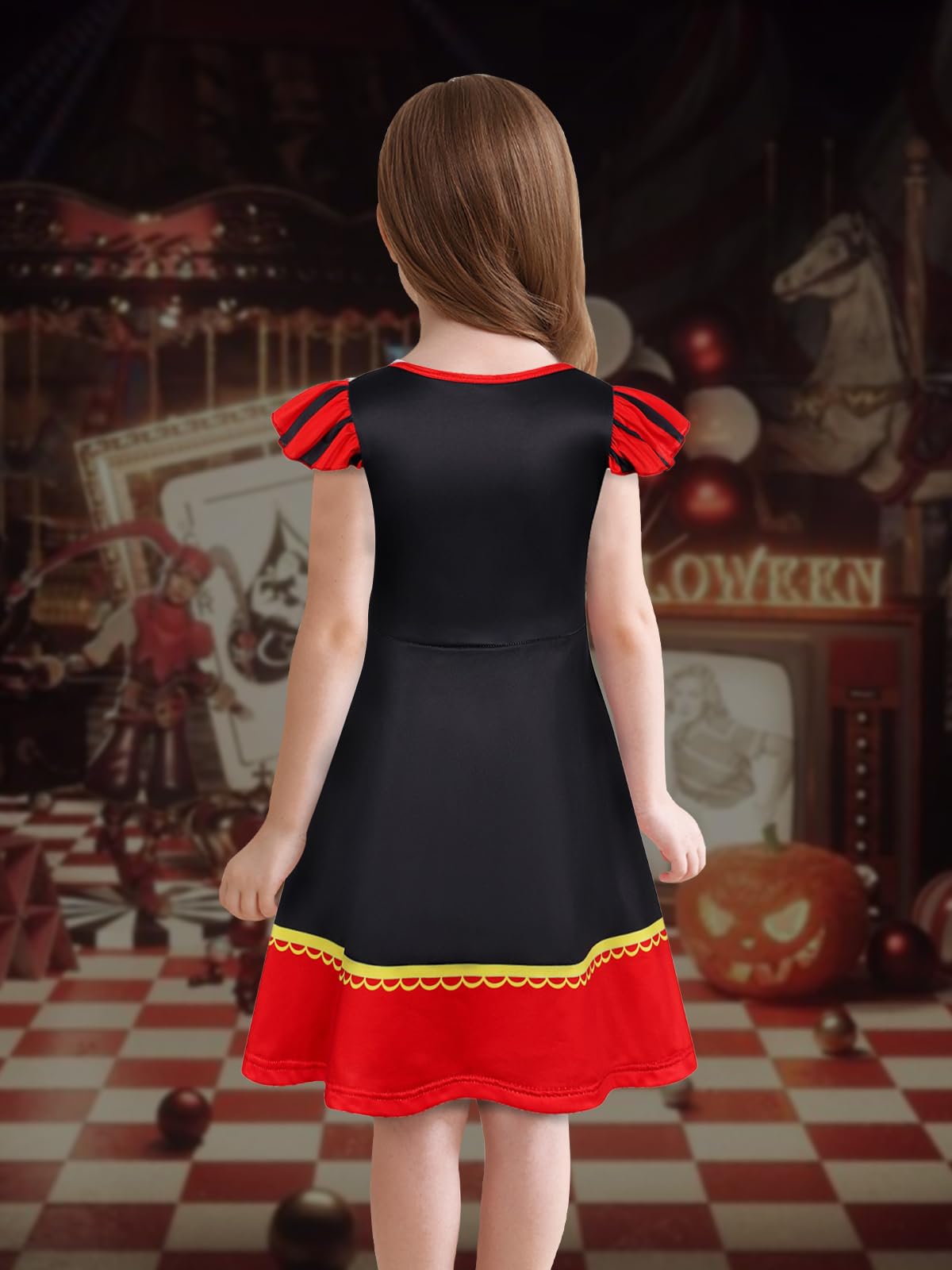 Eledobby The Queen Of Hearts Dresses For Girls Princess Costume Kids Halloween Outfits Birthday Party Cosplay Dress 5T 6X