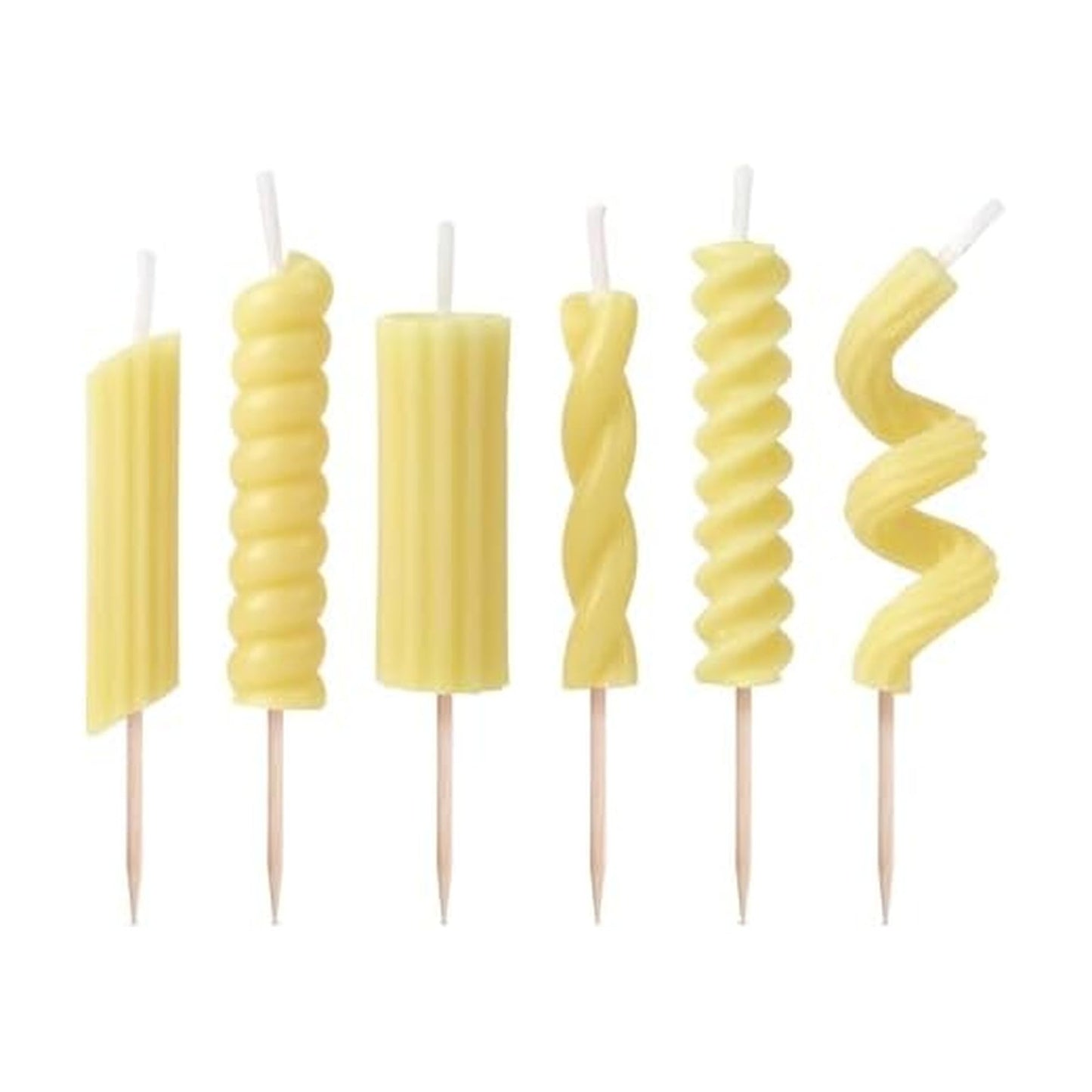 Genuine Fred Pasta Party Noodle Candles, Set of 6 Quirky Pasta Noodle Shaped Birthday Candles, Fun and Unique, Gift-Ready Packag