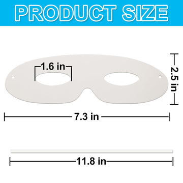 DSYIL DIY Paper Eye Masks Bulk 100 Pack, Blank Masquerade Masks Costume Accessories for Halloween, Cosplay & Events, Adjustable