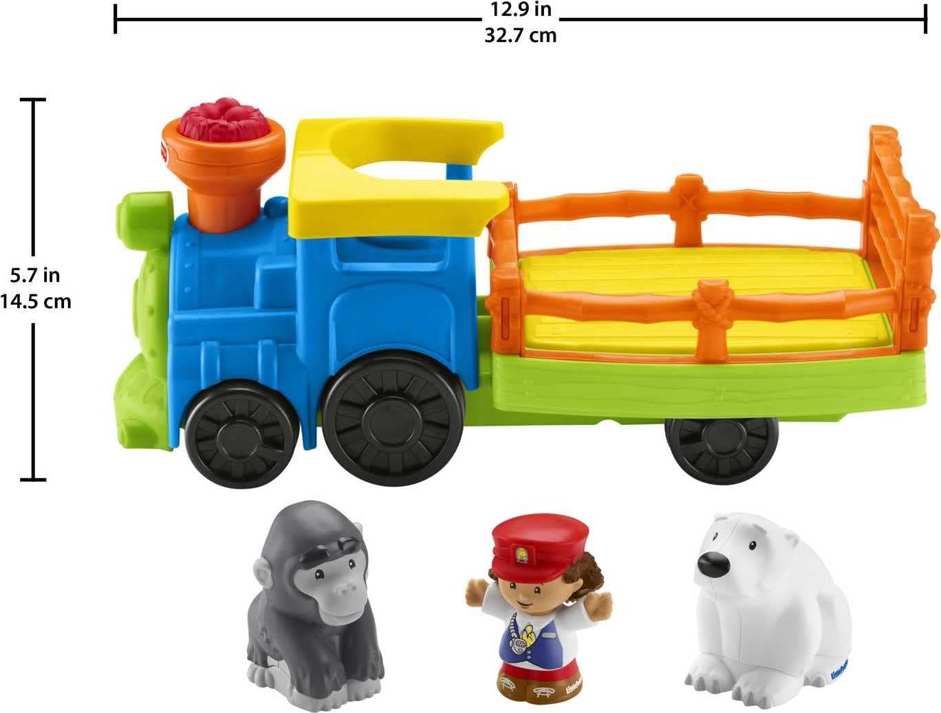 Fisher-Price Little People Toddler Toy Train Choo-Choo Zoo With Music Sounds And 3 Figures For Pretend Play Ages 1+ Years