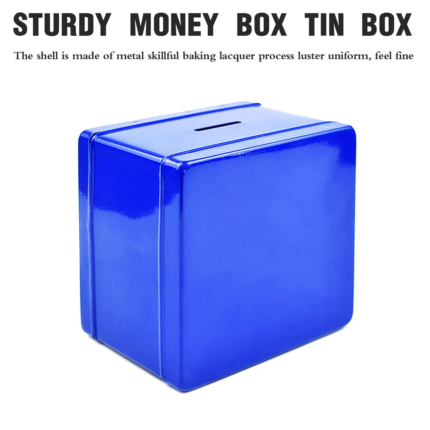 Kids' Safe Piggy Bank, Metal Safe With Key, Money Saving Box For Children, Boys Girls Best Giftoney Banks (Blue, Small)