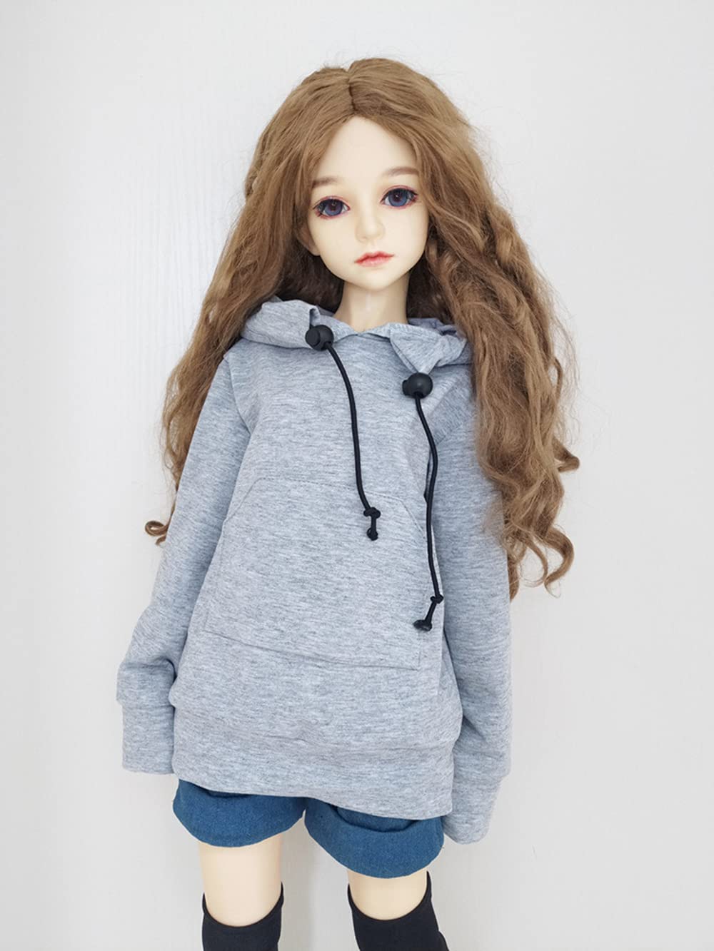 30Cm / 45Cm / 60Cm Doll Clothes 1/3 1/4 1/6 Bjd Doll Accessories Bjd Sd Diy Fashion Hoodie Toys Dolls Clothing (1/4,Gray)