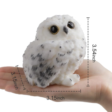 Big Owl Taba Squishy Kit - Handmade Silicone Animal Toys, Perfect For Owl Gifts For Women (White)
