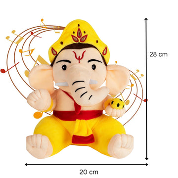 PandaS Box Mantra Chanting Baby Ganesha (28 Cm) | Musical Soft Plush Toy | Best Gift For Infants, Toddlers & Babies