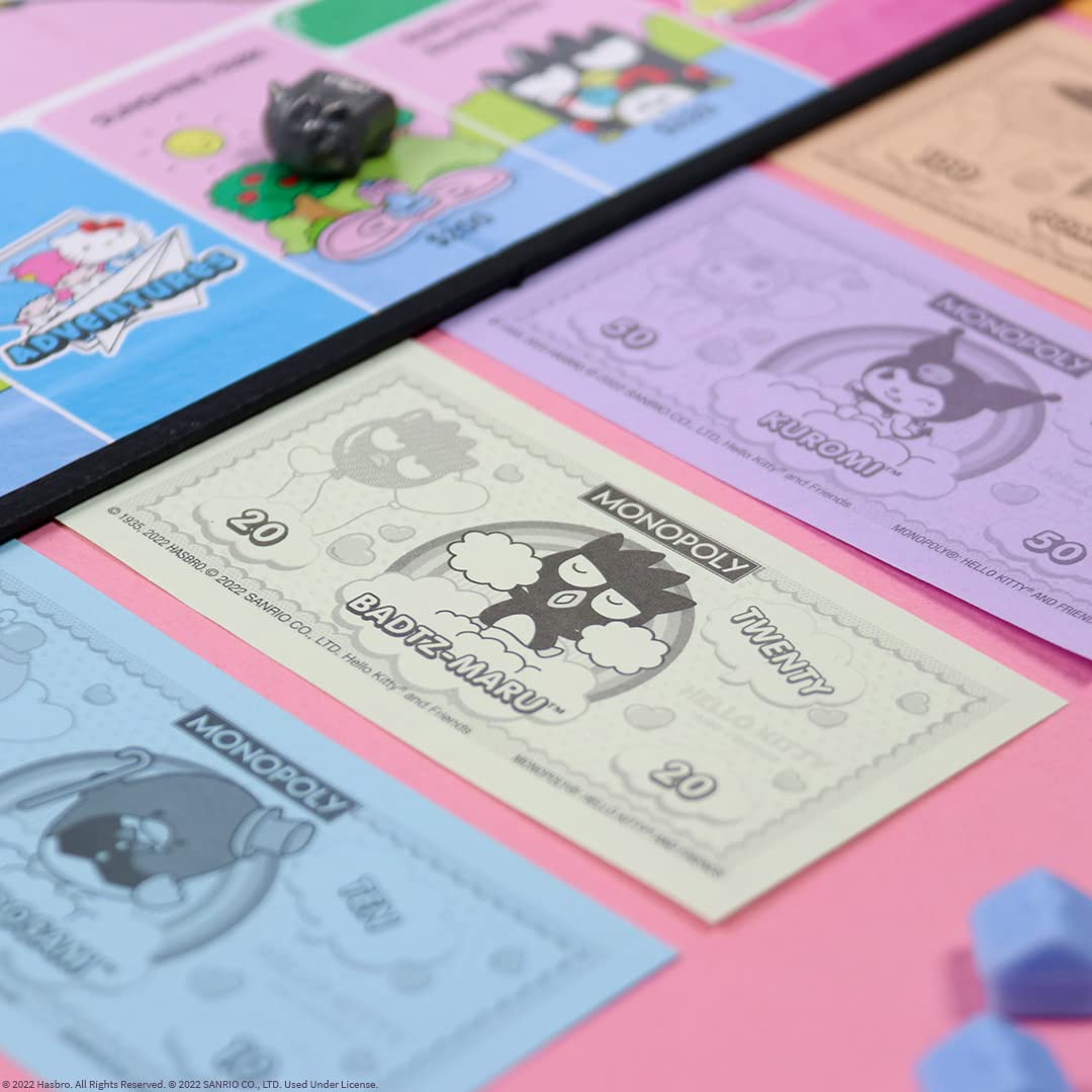 Monopoly: Hello Kitty And Friends, Buy, Sell, Trade Buildings From The Animated Series, Featuring My Melody, Badtz-Maru, Keroppi, Classic Monopoly Game, Officially-Licensed Hello Kitty Merchandise