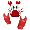 ZHHENIALY 3D Plush Crab Hat Set - Funny Novelty Animal Costume Headwear with Rubber Claws and Cloak for Unisex - Perfect for Par