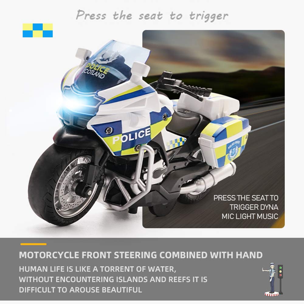 Gilumza Pull Back Motorcycle Toys, Tiny Gift With Music Lighting, Police Motorcycles Toy For Boys Kids Age 3 4 5 6 7 8 Year Old