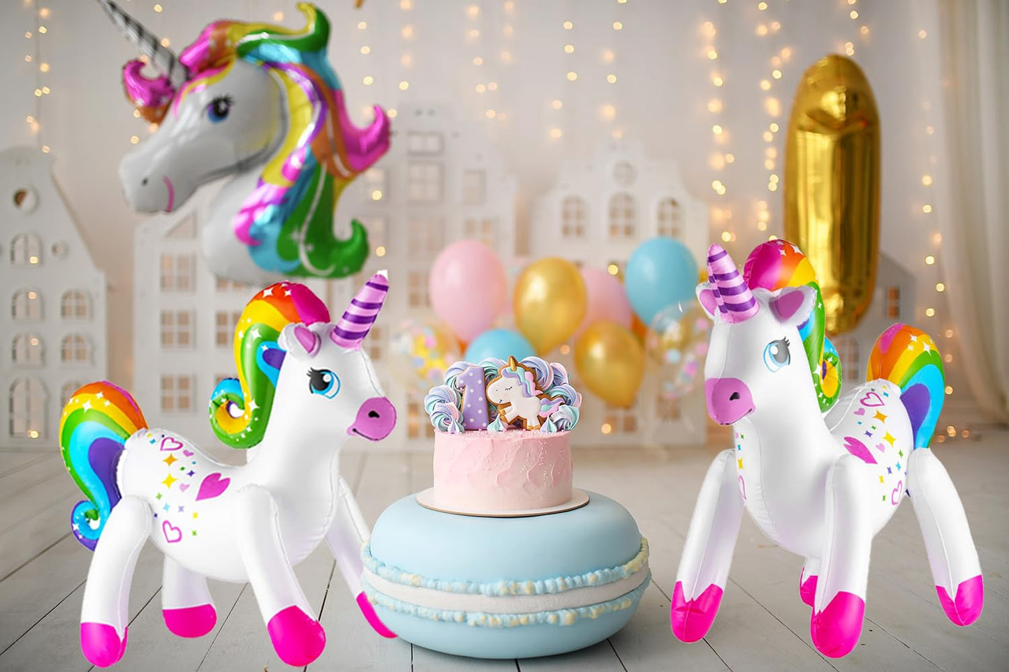 The Dreidel Company Rainbow Unicorn Inflate 24'' (2-Pack)