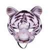 Aiffort Tiger Half Face Mask - Halloween Animal Cosplay Mask For Masquerade Party Costume And Props (White Tiger)