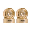 INJORA 1.0 Plus Brass Beadlock Wheel Rim for 1/24 1/18 RC Crawler TRX4M Ascent18 SCX24 FCX24 Upgrade(Brass)
