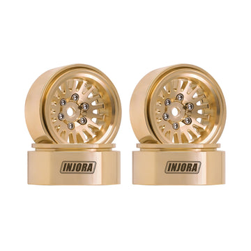 INJORA 1.0 Plus Brass Beadlock Wheel Rim for 1/24 1/18 RC Crawler TRX4M Ascent18 SCX24 FCX24 Upgrade(Brass)