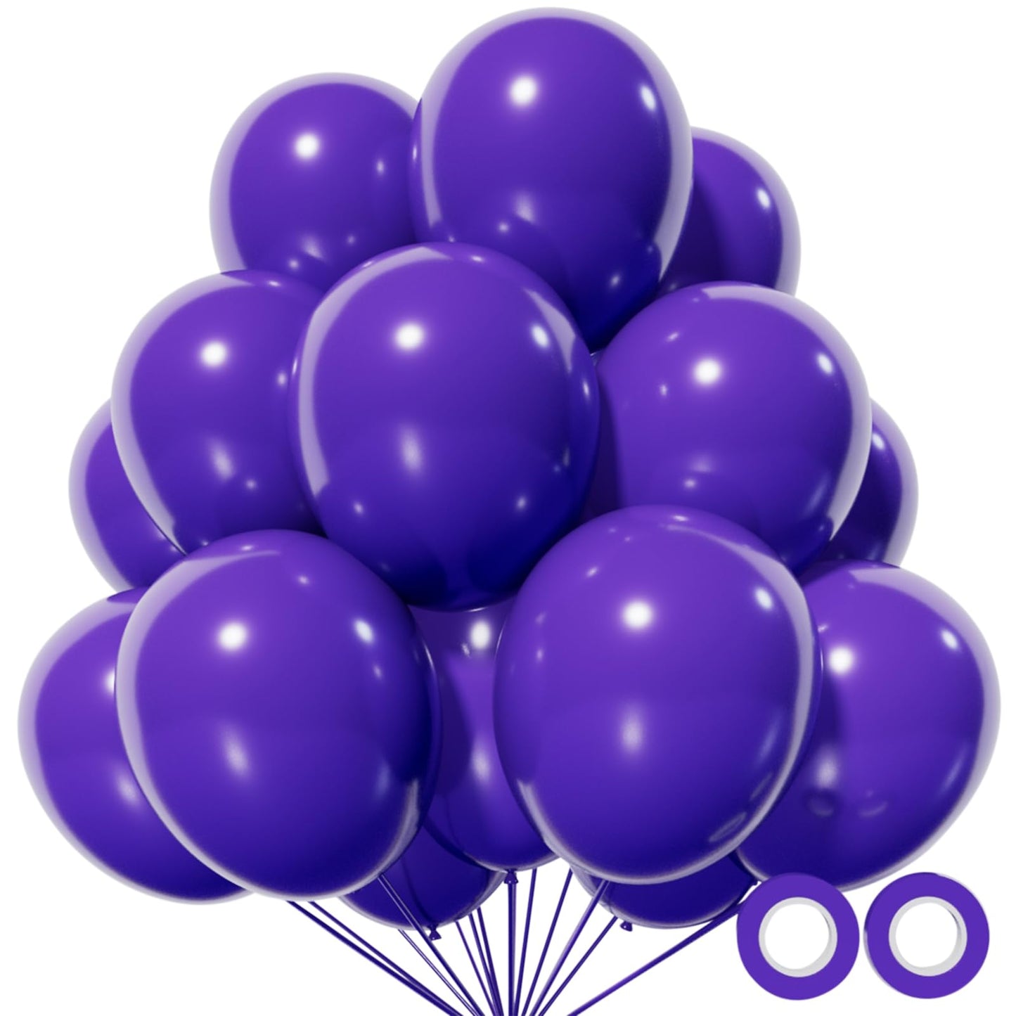 110Pcs Purple Balloons 12 Inch, Purple Latex Balloons For Birthday Party Baby Shower Wedding(With 2 Ribbons).